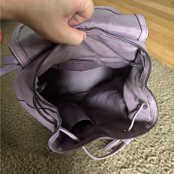 Coach Lavender Leather Backpack - Picture 3 of 5